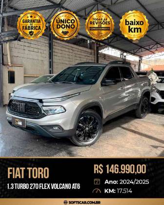 FIAT TORO 1.3 TURBO 270 FLEX VOLCANO AT6 FIAT TORO 1.3 TURBO 270 FLEX VOLCANO AT6